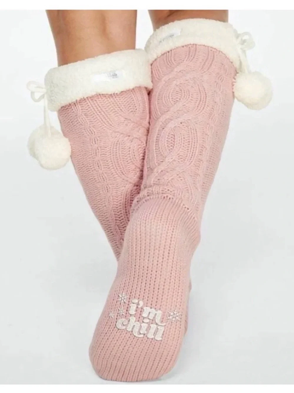 PINK Victoria's Secret Knee High Sherpa Lined Slipper Socks